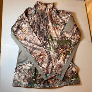 Cabela's Camouflage Jacket with Teal Highlights